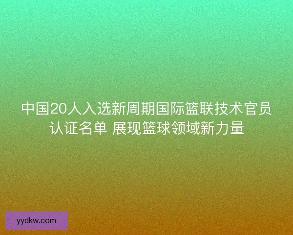 中国20人入选新周期国际篮联技术官员认证名单 展现篮球领域新力量